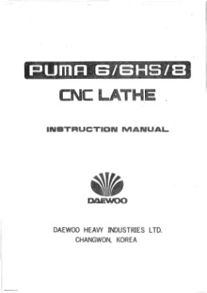 service manual for the 2002 puma p240 cnc machine|daewoo puma 6hs manual.